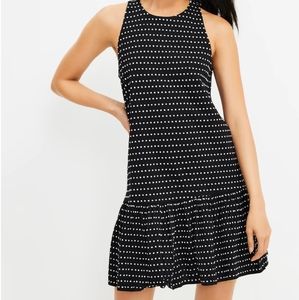 LOFT polka dot A line Dress sz L